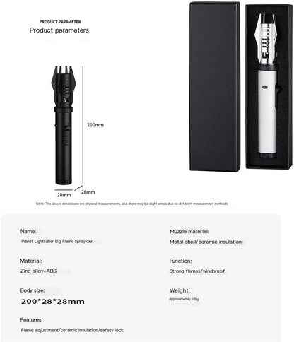 Refillable Butane Lightsaber Torch – Cool Sci-Fi Gas Lighter for Gifts & Display ولاعة غاز بشكل سيف ضوئي – قابلة لإعادة التعبئة، تصميم خيالي رائع للهدايا والعرض